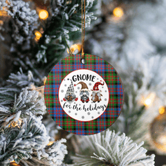 Clan Carnegie Ancient Tartan Tartan Crest Gnome Round Ceramic Ornament IJ47 Carnegie Ancient Tartan Tartan Christmas