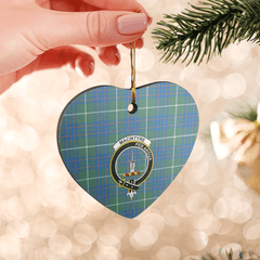Clan MacIntyre Hunting Ancient Tartan Crest Heart Ceramic Ornament NA82 MacIntyre Hunting Ancient Tartan Tartan Christmas