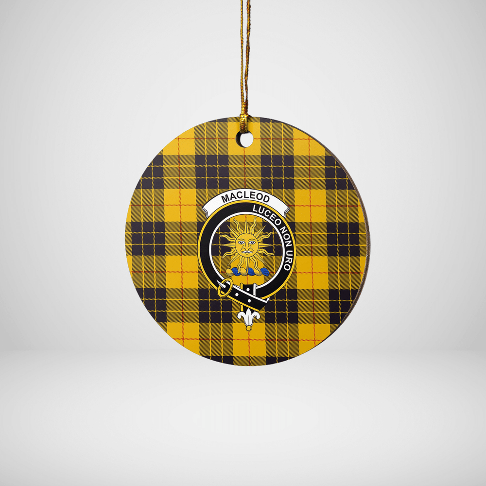 Clan MacLeod of Lewis Ancient Tartan Crest Round Ceramic Ornament RV35 MacLeod of Lewis Ancient Tartan Tartan Christmas