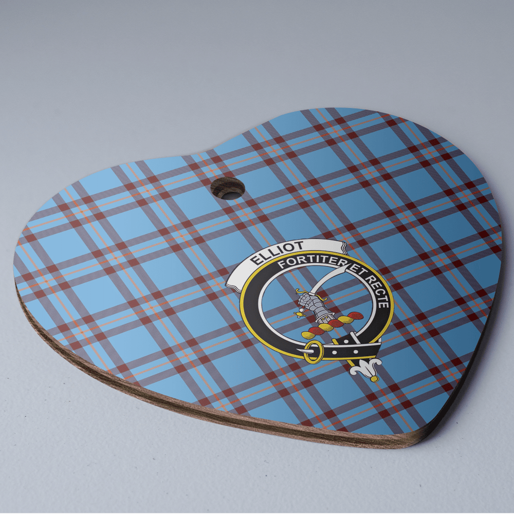 Clan Elliot Ancient Tartan Crest Heart Ceramic Ornament OQ20 Elliot Ancient Tartan Tartan Christmas