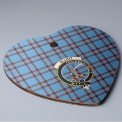 Clan Elliot Ancient Tartan Crest Heart Ceramic Ornament OQ20 Elliot Ancient Tartan Tartan Christmas