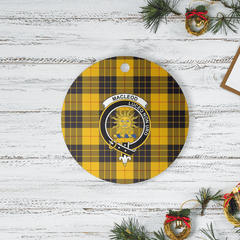 Clan MacLeod of Lewis Ancient Tartan Crest Round Ceramic Ornament RV35 MacLeod of Lewis Ancient Tartan Tartan Christmas