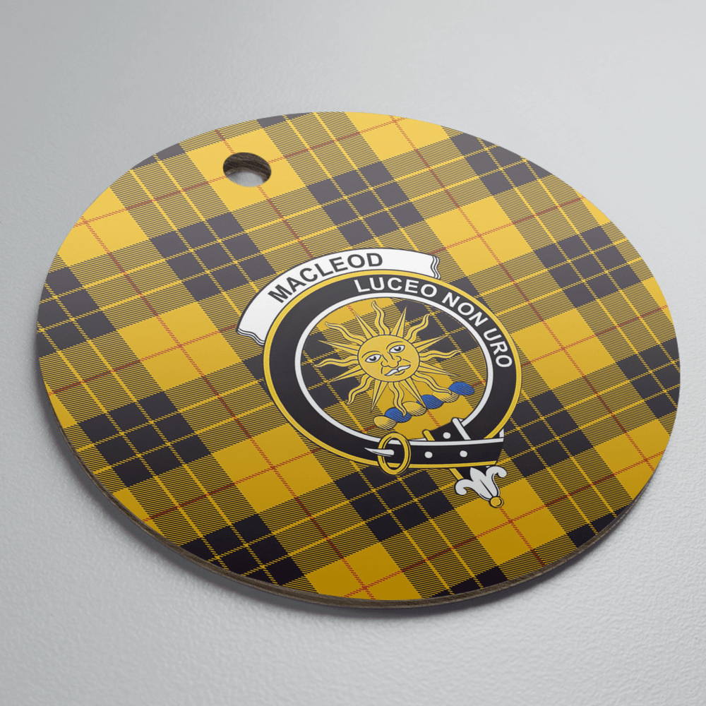 Clan MacLeod of Lewis Ancient Tartan Crest Round Ceramic Ornament RV35 MacLeod of Lewis Ancient Tartan Tartan Christmas
