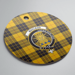 Clan MacLeod of Lewis Ancient Tartan Crest Round Ceramic Ornament RV35 MacLeod of Lewis Ancient Tartan Tartan Christmas
