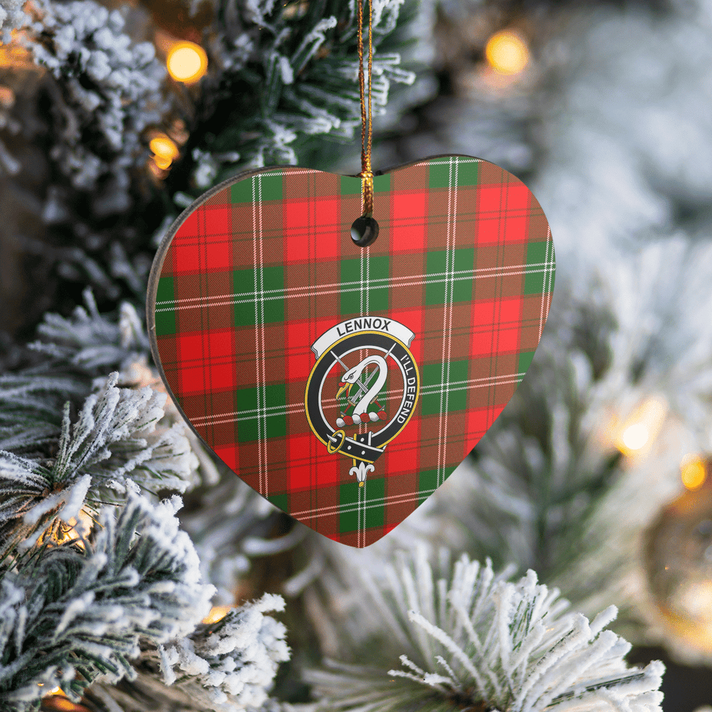Clan Lennox Modern Tartan Crest Heart Ceramic Ornament OU32 Lennox Modern Tartan Tartan Christmas