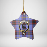 Clan Rutherford Tartan Crest Star Ceramic Ornament CT31 Rutherford Tartan Tartan Christmas