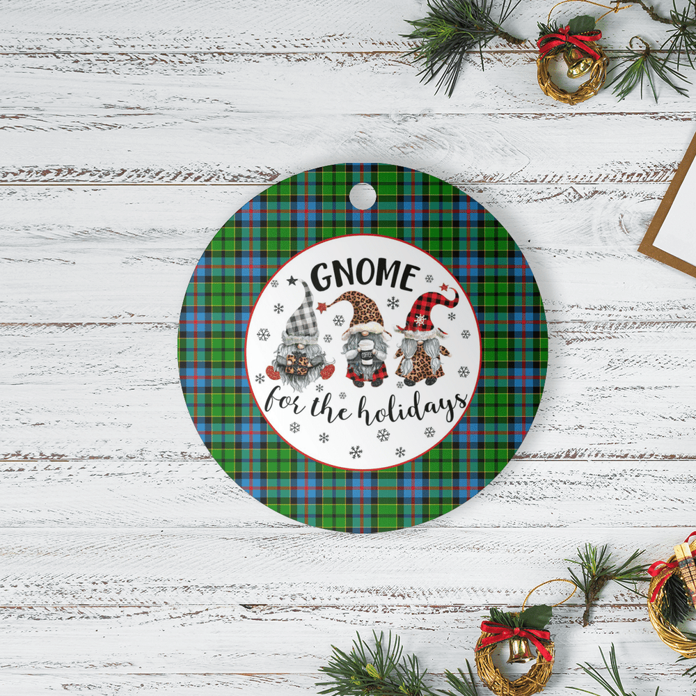 Clan Forsyth Tartan Tartan Crest Gnome Round Ceramic Ornament UO41 Forsyth Tartan Tartan Christmas