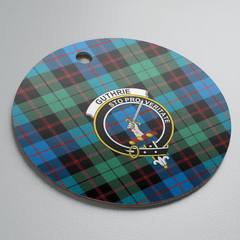 Clan Guthrie Ancient Tartan Crest Round Ceramic Ornament OF40 Guthrie Ancient Tartan Tartan Christmas