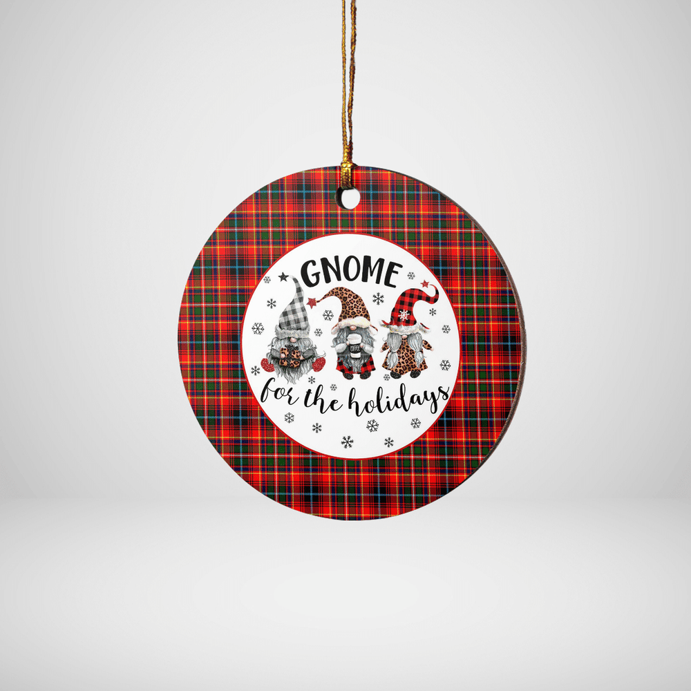 Clan Innes Modern Tartan Tartan Crest Gnome Round Ceramic Ornament WZ90 Innes Modern Tartan Tartan Christmas