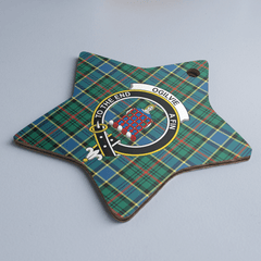 Clan Ogilvie Hunting Ancient Tartan Crest Star Ceramic Ornament MW19 Ogilvie Hunting Ancient Tartan Tartan Christmas