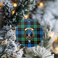 Clan Guthrie Ancient Tartan Crest Round Ceramic Ornament OF40 Guthrie Ancient Tartan Tartan Christmas
