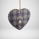 Clan Cunningham Dress Blue Dancers Tartan Crest Heart Ceramic Ornament ZB54 Cunningham Dress Blue Dancers Tartan Tartan Christmas