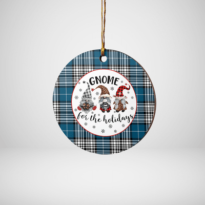Clan Napier Modern Tartan Tartan Crest Gnome Round Ceramic Ornament
