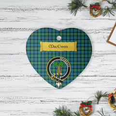 Clan MacEwen Ancient Tartan Crest Heart Ceramic Ornament MB22 MacEwen Ancient Tartan Tartan Christmas