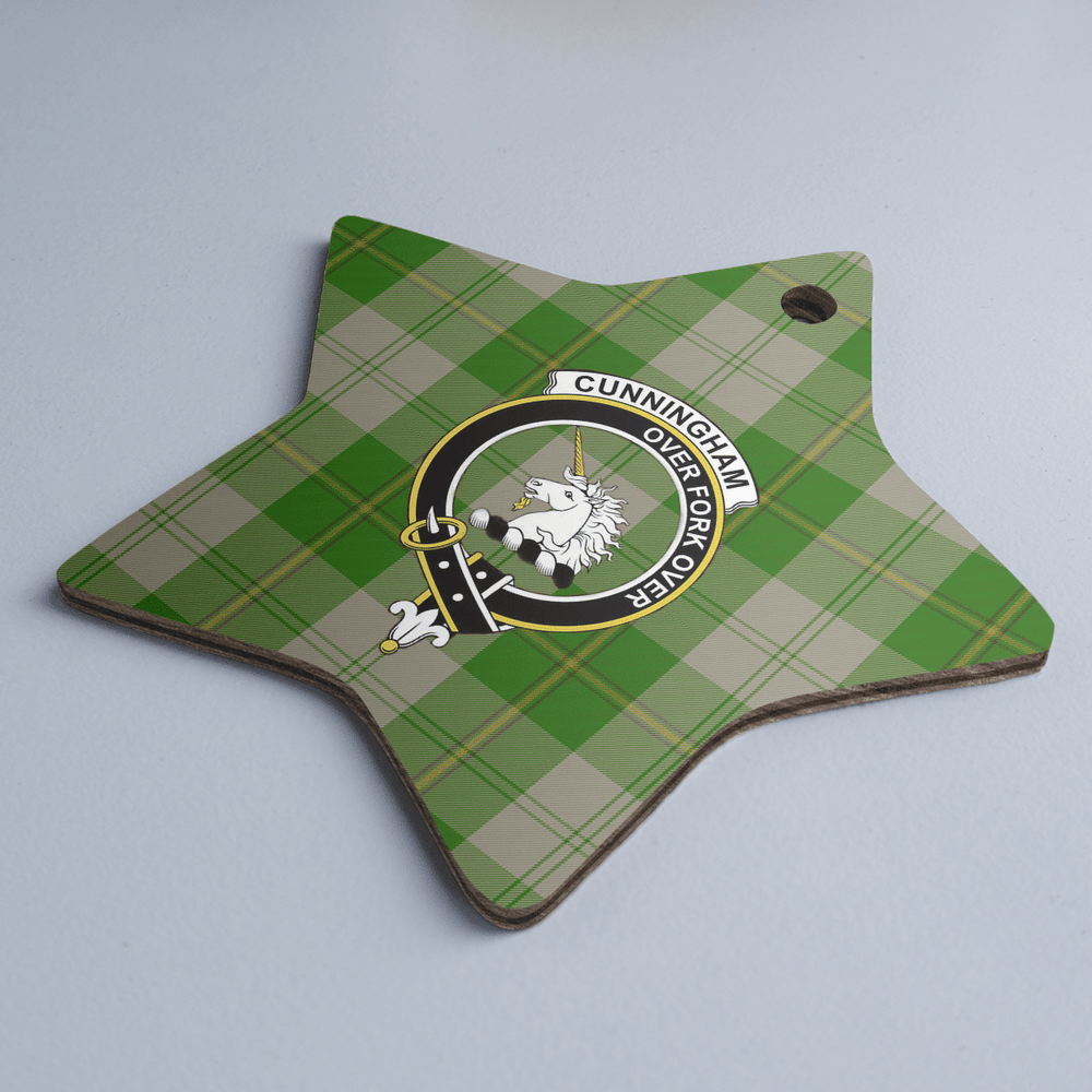 Clan Cunningham Dress Green Dancers Tartan Crest Star Ceramic Ornament ND13 Cunningham Dress Green Dancers Tartan Tartan Christmas