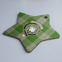 Clan Cunningham Dress Green Dancers Tartan Crest Star Ceramic Ornament ND13 Cunningham Dress Green Dancers Tartan Tartan Christmas