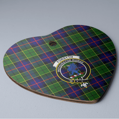 Clan Forsyth Modern Tartan Crest Heart Ceramic Ornament TW81 Forsyth Modern Tartan Tartan Christmas
