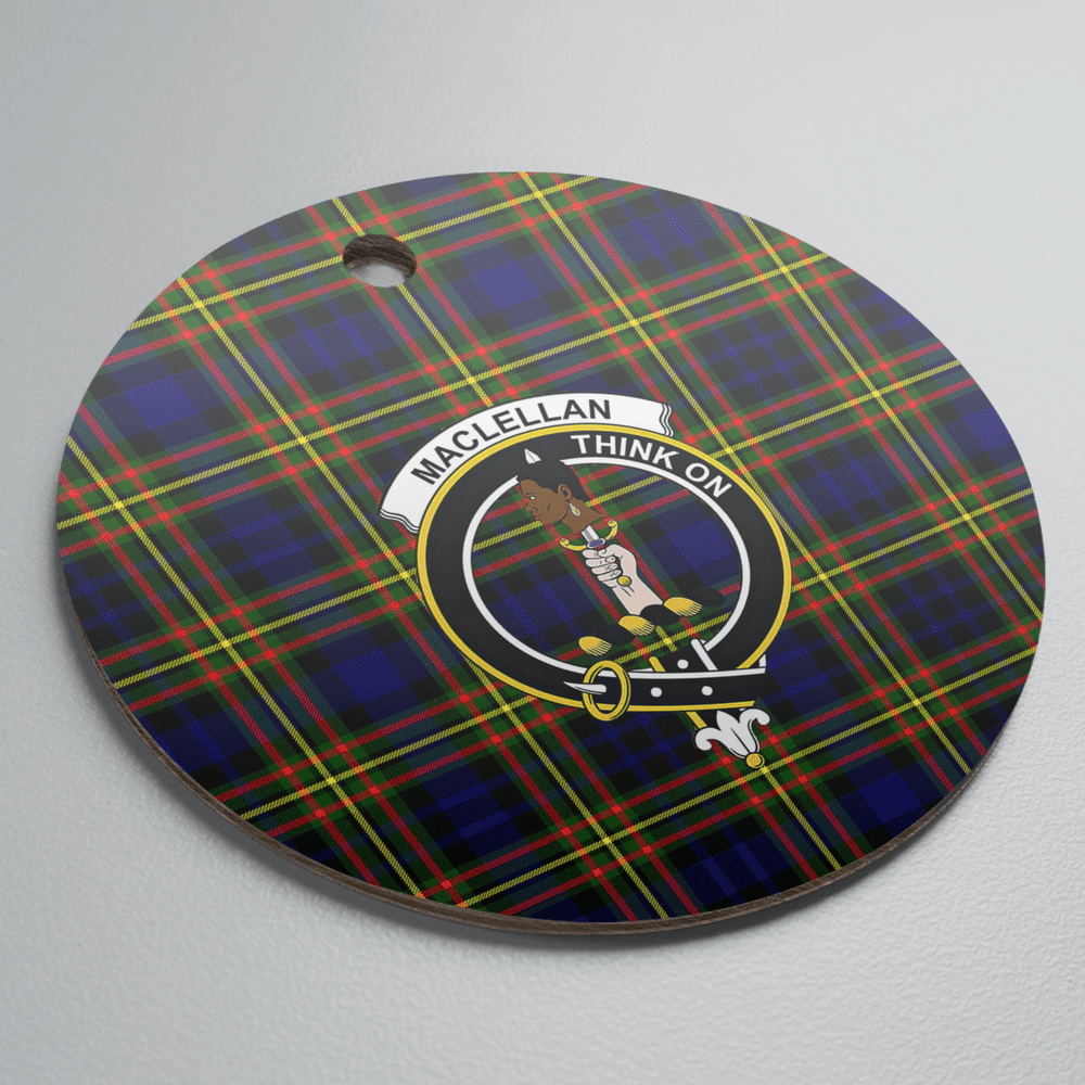 Clan MacLellan Modern Tartan Crest Round Ceramic Ornament BB84 MacLellan Modern Tartan Tartan Christmas