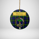 Clan MacEwen Modern Tartan Crest Round Ceramic Ornament MW73 MacEwen Modern Tartan Tartan Christmas