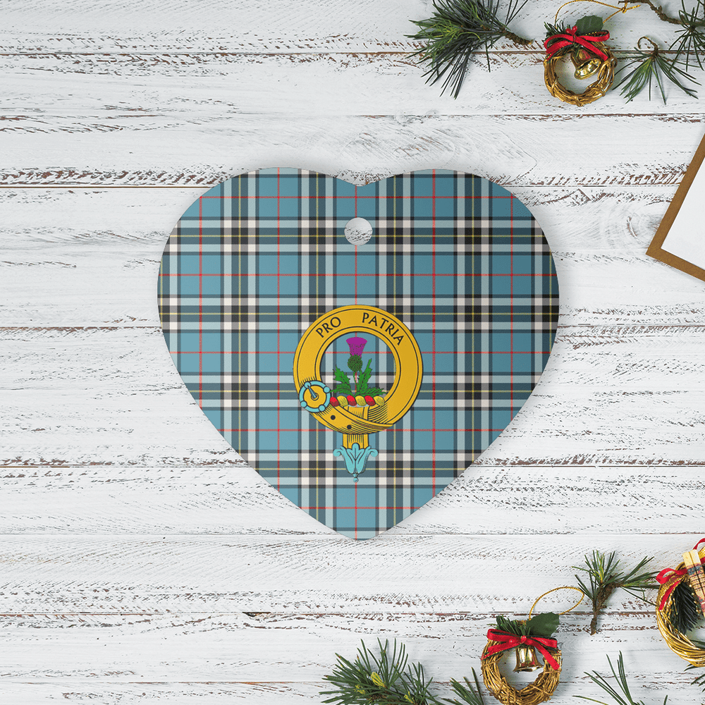 Clan Thomson Tartan Crest Heart Ceramic Ornament JH42 Thomson Tartan Tartan Christmas
