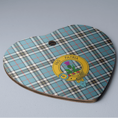 Clan Thomson Tartan Crest Heart Ceramic Ornament JH42 Thomson Tartan Tartan Christmas