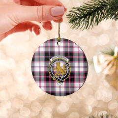 Clan MacPherson Hunting Modern Tartan Crest Round Ceramic Ornament PF43 MacPherson Hunting Modern Tartan Tartan Christmas