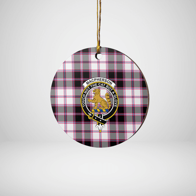 Clan MacPherson Hunting Modern Tartan Crest Round Ceramic Ornament