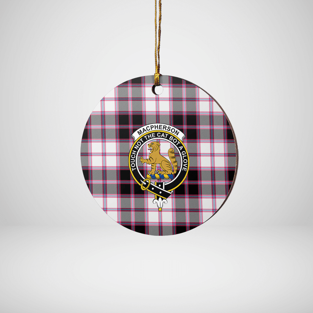 Clan MacPherson Hunting Modern Tartan Crest Round Ceramic Ornament PF43 MacPherson Hunting Modern Tartan Tartan Christmas