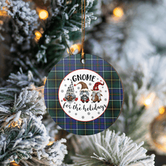 Clan MacInnes Modern Tartan Tartan Crest Gnome Round Ceramic Ornament JP62 MacInnes Modern Tartan Tartan Christmas