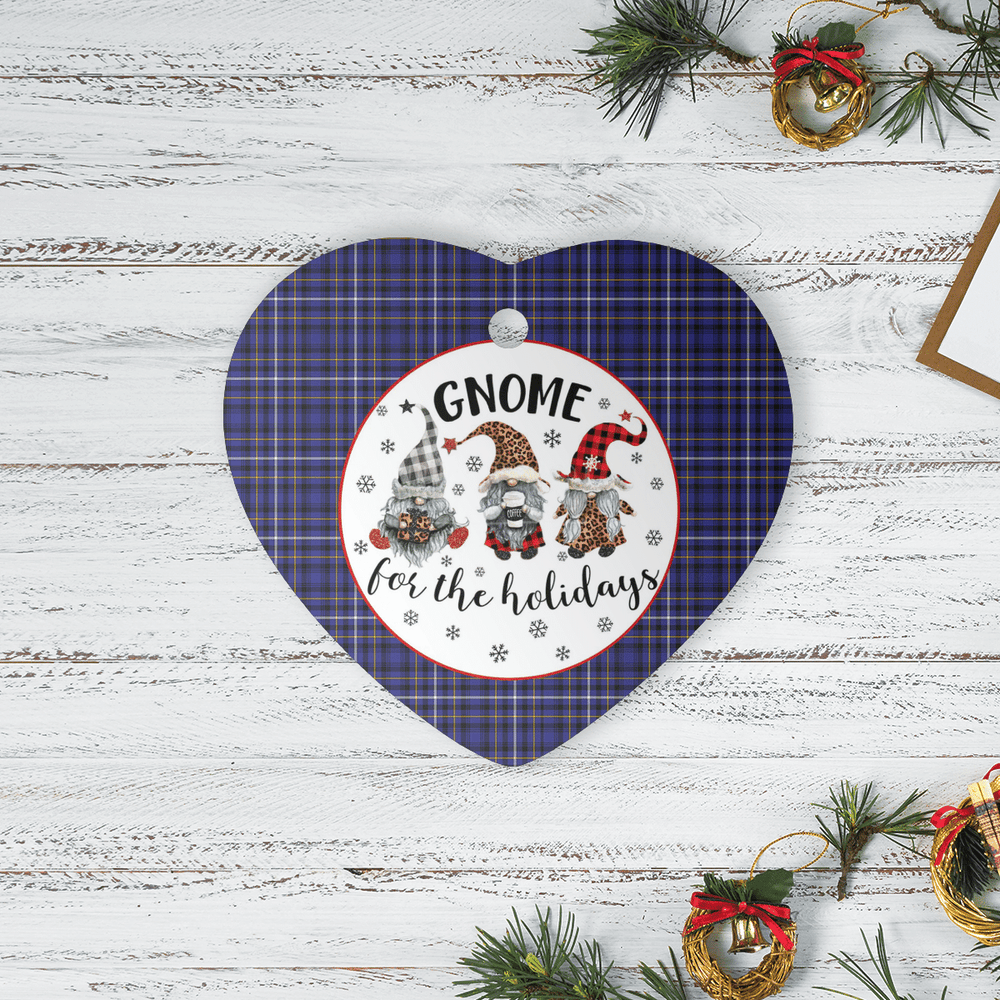 Clan Fleming Tartan Tartan Crest Gnome Heart Ceramic Ornament YN24 Fleming Tartan Tartan Christmas