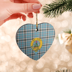 Clan Thomson Tartan Crest Heart Ceramic Ornament JH42 Thomson Tartan Tartan Christmas