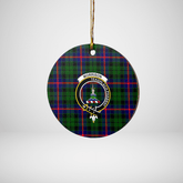 Clan Morrison Modern Tartan Crest Round Ceramic Ornament KB89 Morrison Modern Tartan Tartan Christmas
