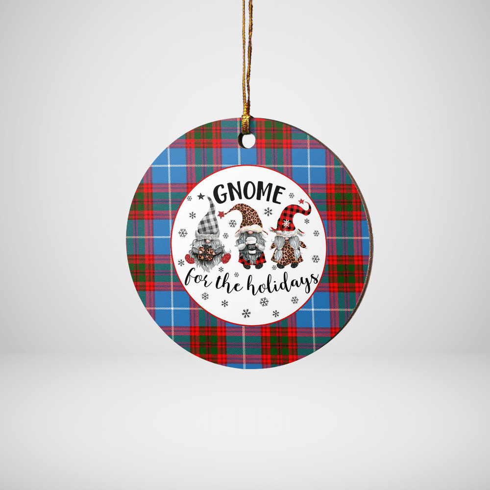 Clan Crichton District Tartan Tartan Crest Gnome Round Ceramic Ornament KN31 Crichton District Tartan Tartan Christmas
