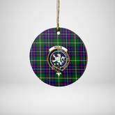 Clan Inglis Modern Tartan Crest Round Ceramic Ornament EI50 Inglis Modern Tartan Tartan Christmas