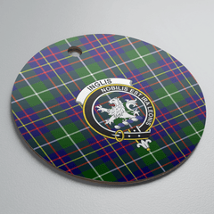 Clan Inglis Modern Tartan Crest Round Ceramic Ornament EI50 Inglis Modern Tartan Tartan Christmas