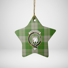 Clan Cunningham Dress Green Dancers Tartan Crest Star Ceramic Ornament ND13 Cunningham Dress Green Dancers Tartan Tartan Christmas