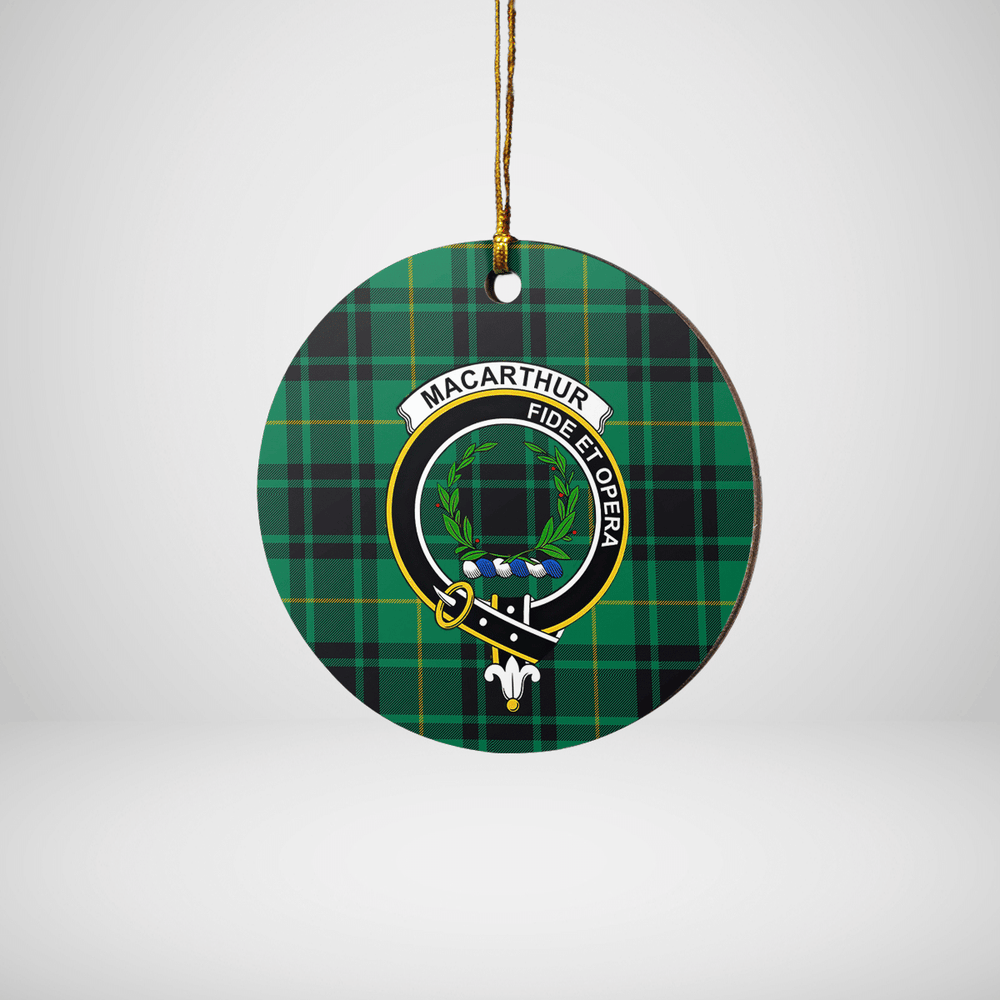 Clan MacArthur Ancient Tartan Crest Round Ceramic Ornament JW52 MacArthur Ancient Tartan Tartan Christmas