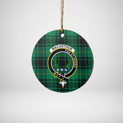 Clan MacArthur Ancient Tartan Crest Round Ceramic Ornament JW52 MacArthur Ancient Tartan Tartan Christmas
