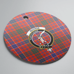 Clan MacRae Ancient Tartan Crest Round Ceramic Ornament KN11 MacRae Ancient Tartan Tartan Christmas