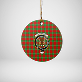 Clan Gartshore Tartan Crest Round Ceramic Ornament PY20 Gartshore Tartan Tartan Christmas