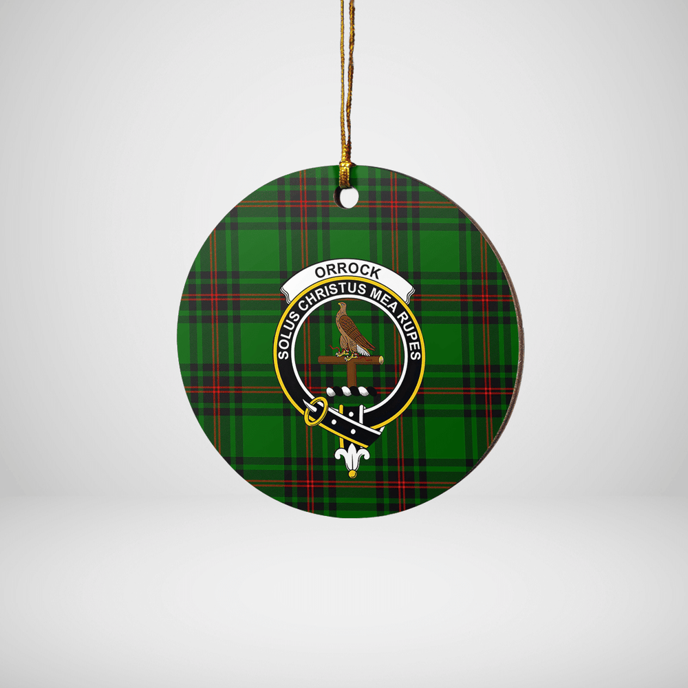 Clan Orrock (Fife) Tartan Crest Round Ceramic Ornament HX36 Orrock (Fife) Tartan Tartan Christmas