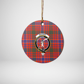 Clan MacRae Ancient Tartan Crest Round Ceramic Ornament KN11 MacRae Ancient Tartan Tartan Christmas