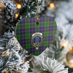 Clan Forsyth Modern Tartan Crest Heart Ceramic Ornament TW81 Forsyth Modern Tartan Tartan Christmas