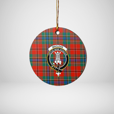 Clan MacLean of Duart Ancient Tartan Crest Round Ceramic Ornament