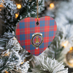 Clan Galloway Red Tartan Crest Heart Ceramic Ornament FN66 Galloway Red Tartan Tartan Christmas