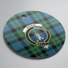 Clan MacKay Ancient Tartan Crest Round Ceramic Ornament VZ18 MacKay Ancient Tartan Tartan Christmas