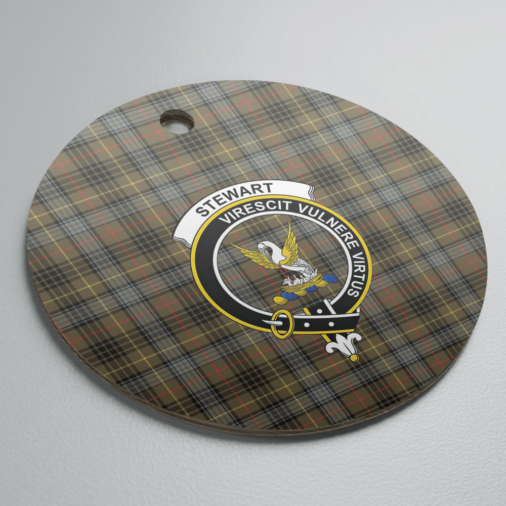 Clan Stewart Hunting Weathered Tartan Crest Round Ceramic Ornament BF12 Stewart Hunting Weathered Tartan Tartan Christmas