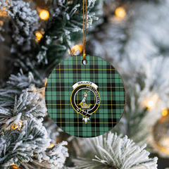 Clan Wallace Hunting Ancient Tartan Crest Round Ceramic Ornament XI35 Wallace Hunting Ancient Tartan Tartan Christmas
