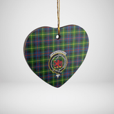 Clan Farquharson Modern Tartan Crest Heart Ceramic Ornament MM38 Farquharson Modern Tartan Tartan Christmas
