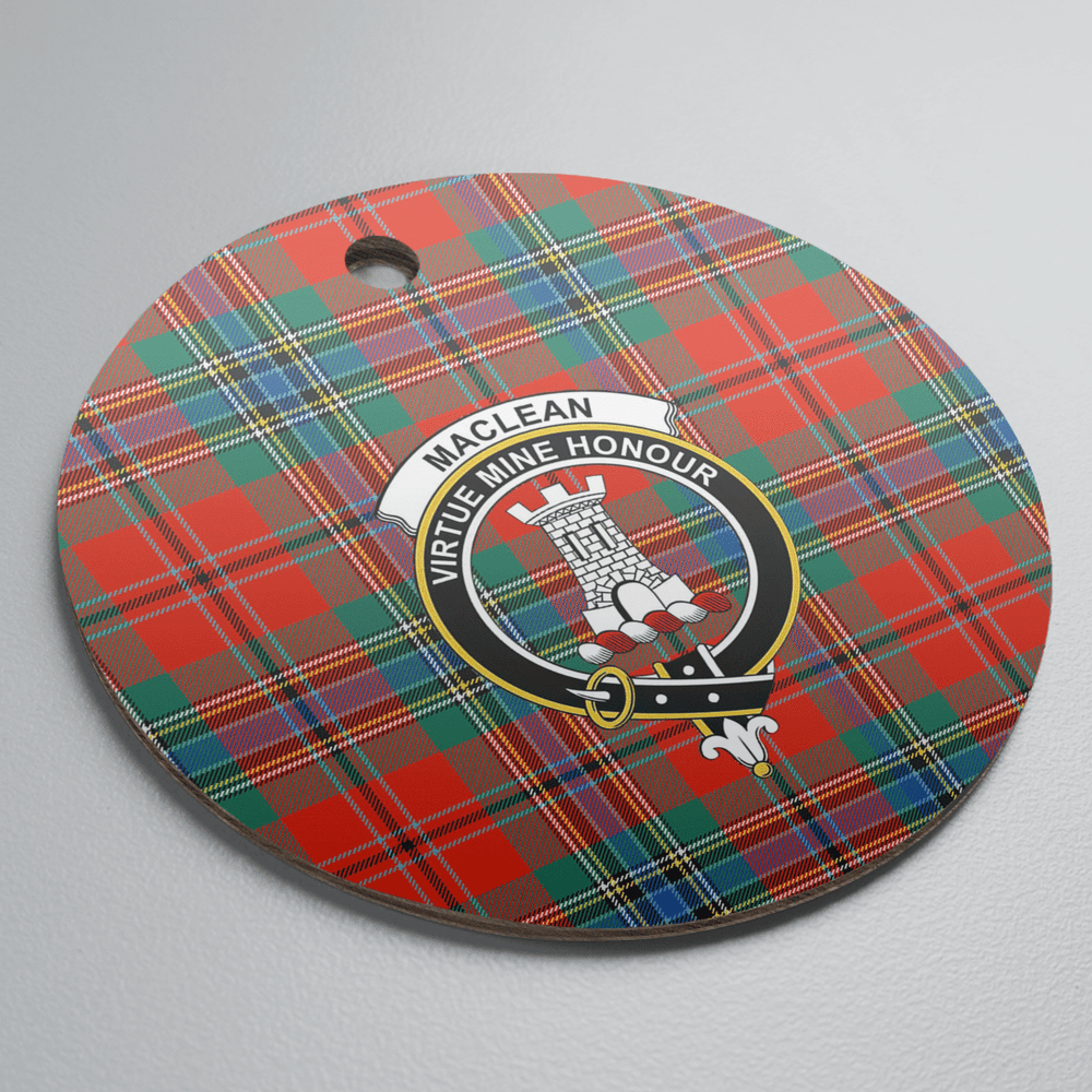 Clan MacLean of Duart Ancient Tartan Crest Round Ceramic Ornament HI15 MacLean of Duart Ancient Tartan Tartan Christmas